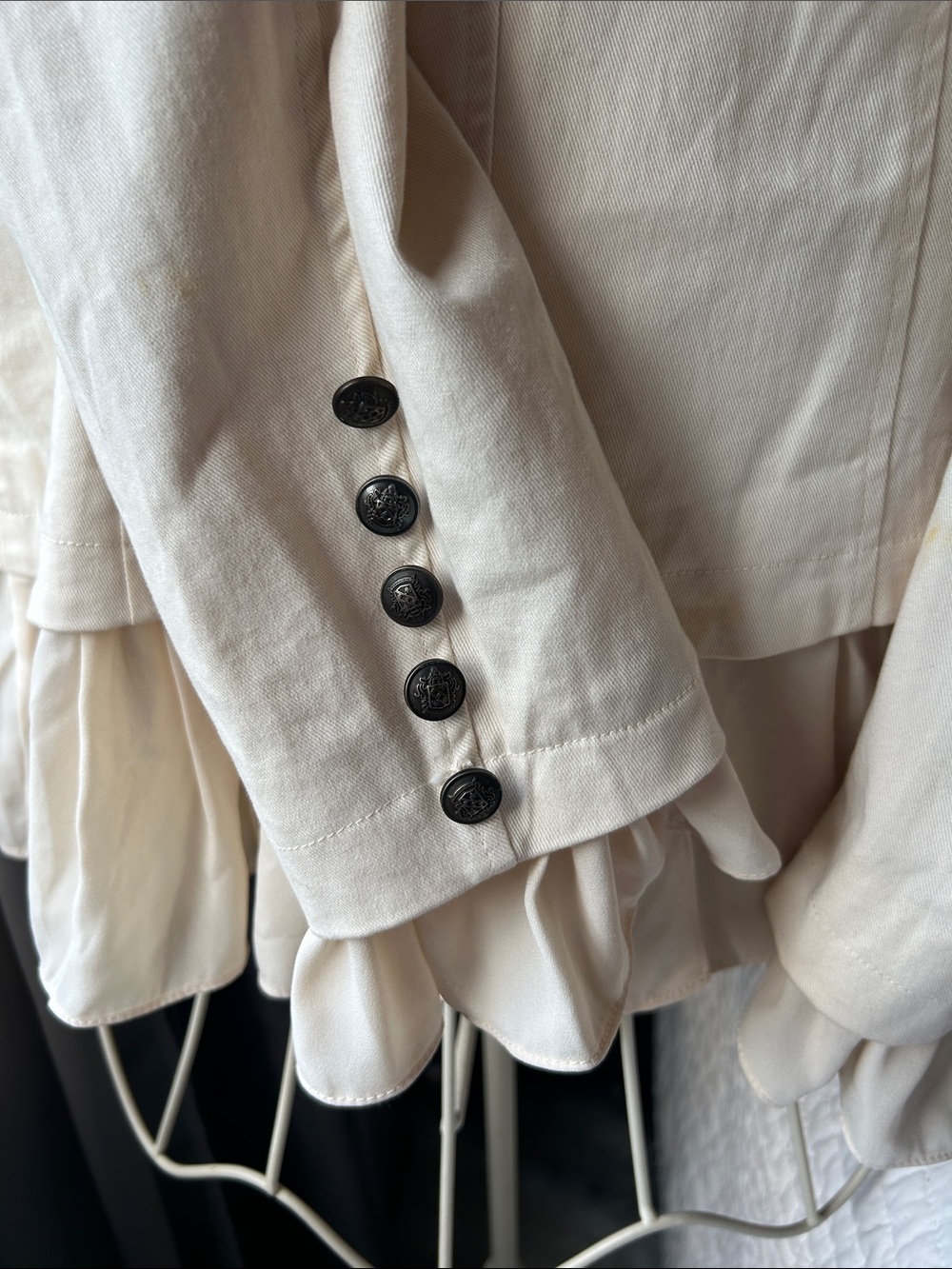 Women’s Cream Military-Style Layered Blazer - Picture 3 of 5